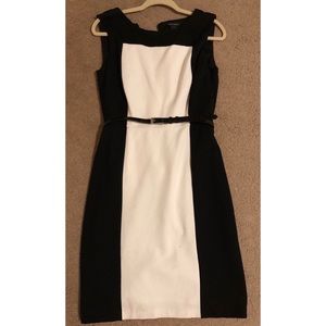 White and black midi dress White H/Black M